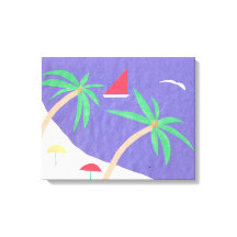 Canvas met strandscène