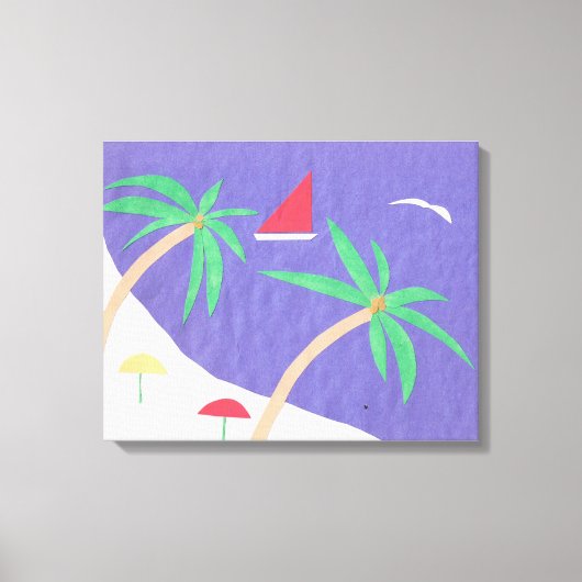 Canvas met strandscène afdruk (Voorkant)