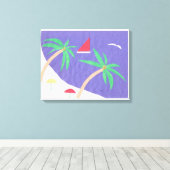 Canvas met strandscène afdruk (Insitu (Houten vloer))