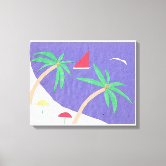 Canvas met strandscène afdruk (Voorkant)