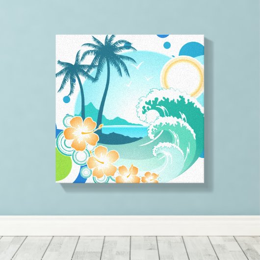 Canvas met Surf op eilanden (Insitu (Houten vloer))