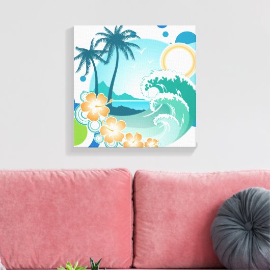 Canvas met Surf op eilanden (Insitu (Woonkamer))