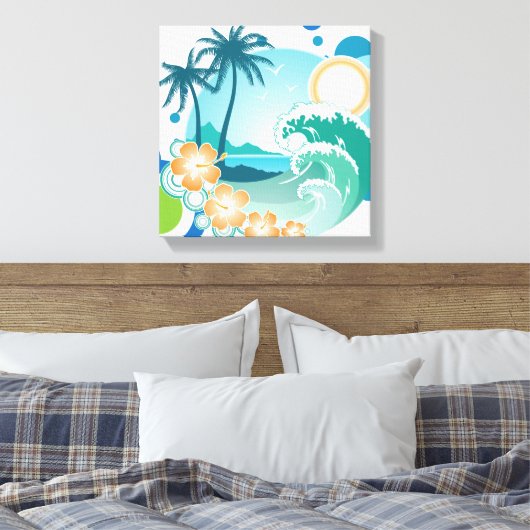 Canvas met Surf op eilanden (Insitu (Slaapkamer))