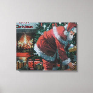 Canvas met traditionele kerstman afdruk