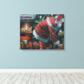 Canvas met traditionele kerstman afdruk (Insitu (Houten vloer))