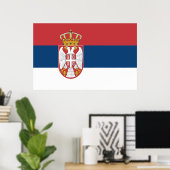 Canvas met vlag van Servië Poster (Thuiskantoor)