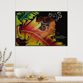 Canvas met vlam IV Mosaic II Poster (Keuken)