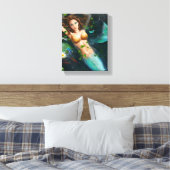 Canvas Mooie zeemeermin in meer met leugens (Insitu (Slaapkamer))