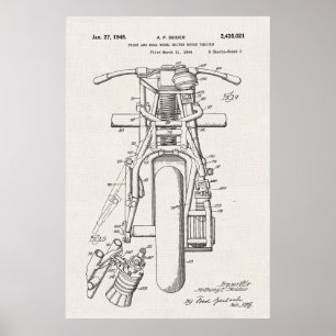Canvas   Motorrijwielen Patent Poster