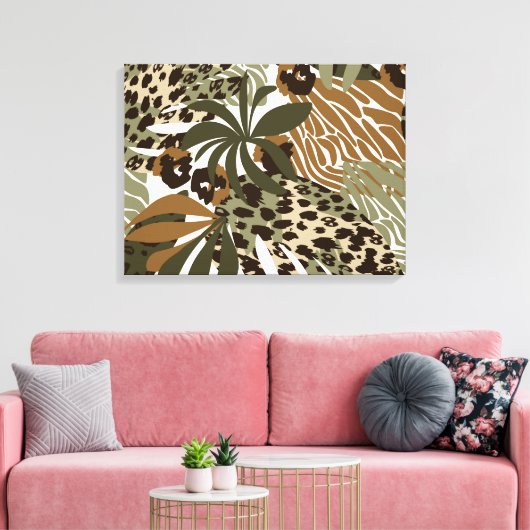 Canvas Muur Art-Oerwoud Dierenprint (Insitu (Woonkamer))