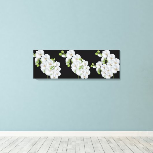 Canvas Muur Art-witte orchideeën (Insitu (Houten vloer))