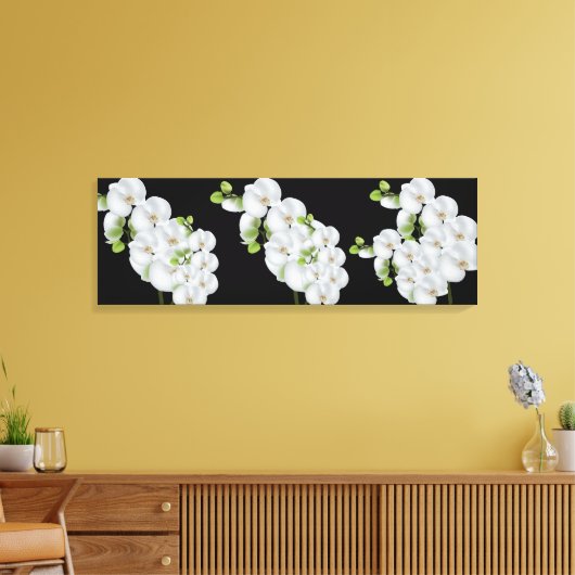 Canvas Muur Art-witte orchideeën (Insitu (Woonkamer))