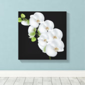 Canvas Muur Art-witte orchideeën Afdruk (Insitu (Houten vloer))