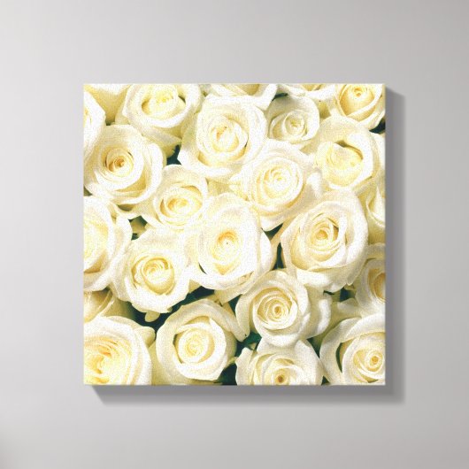 Canvas Muur Art-witte rozen (Voorkant)
