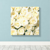 Canvas Muur Art-witte rozen (Insitu (Houten vloer))