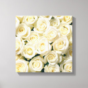 Canvas Muur Art-witte rozen Afdruk