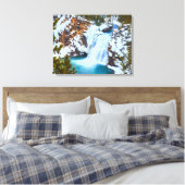 Canvas Muur Art-Yellowstone Waterval (Insitu (Slaapkamer))