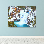 Canvas Muur Art-Yellowstone Waterval (Insitu (Houten vloer))