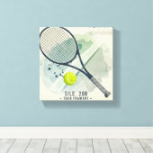 Canvas Muurkunst - Tenniskampioen | Vet en stijlvo (Insitu (Houten vloer))