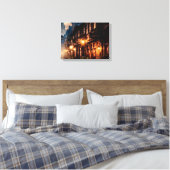 Canvas Nachtstraat Afdruk (Insitu (Slaapkamer))