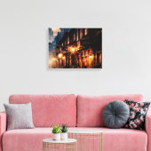 Canvas Nachtstraat Afdruk (Insitu (Woonkamer))