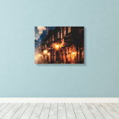 Canvas Nachtstraat Afdruk (Insitu (Houten vloer))