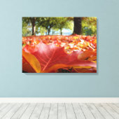 Canvas natuur fotografie Rode herfstbladeren val Afdruk (Insitu (Houten vloer))