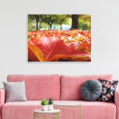 Canvas natuur fotografie Rode herfstbladeren val Afdruk (Insitu (Woonkamer))