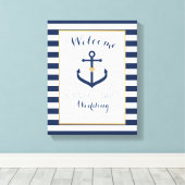 Canvas Nautisch thema bruiloft welkom teken - Mari (Insitu (Houten vloer))
