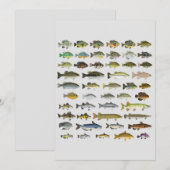 Canvas North America Freshwater Fish Group Print (Voorkant / Achterkant)