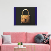 Canvas Old Padlock Afdruk (Insitu (Woonkamer))