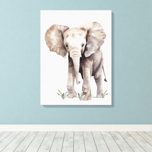 Canvas Olifant Artwork (Insitu (Houten vloer))