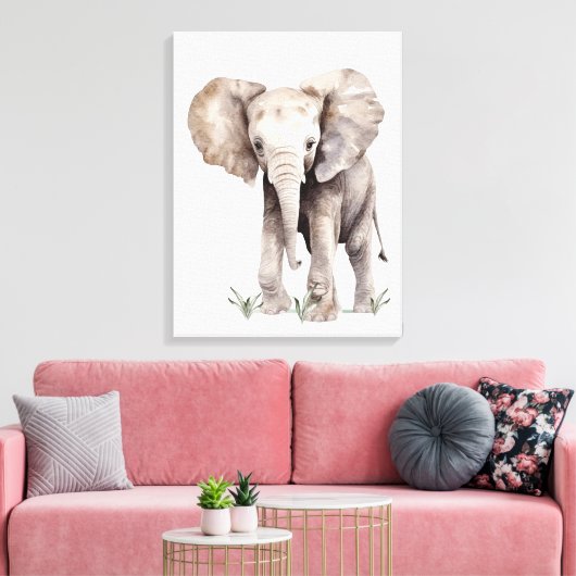Canvas Olifant Artwork Afdruk (Insitu (Woonkamer))