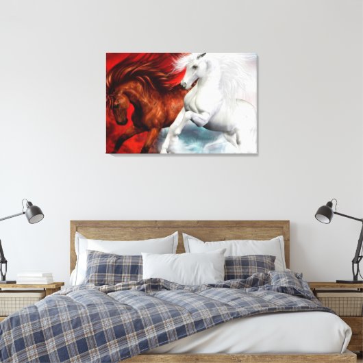 canvas omhuld door lucht - en brandpaarden (Insitu (Slaapkamer))