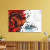 canvas omhuld door lucht - en brandpaarden (Insitu (Woonkamer))