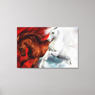 canvas omhuld door lucht - en brandpaarden afdruk