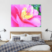 Canvas - omhuld - volledig bloem donkerroze Camell (Insitu (Slaapkamer))