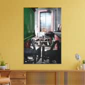 Canvas oude Steam Train Le Mastrou Afdruk (Insitu (Woonkamer))