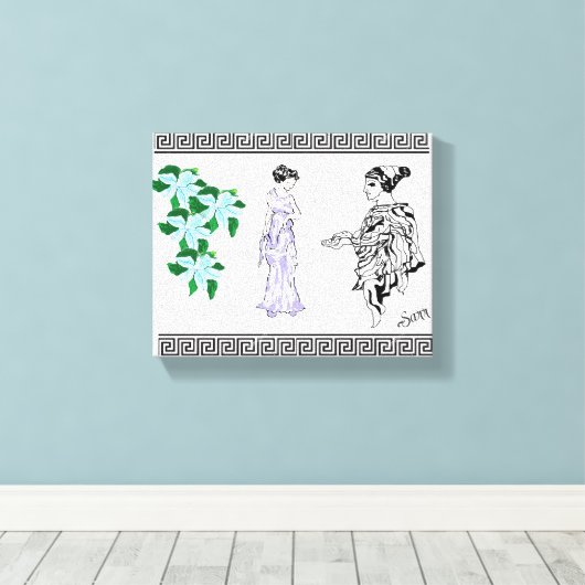 Canvas: Oudgrieks Canvas Afdruk (Insitu (Houten vloer))