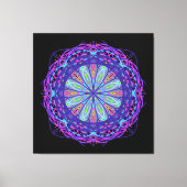 Canvas, Paarse roze zwarte Kaleidoscope Mandala Ar Canvas Afdruk (Voorkant)