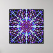 Canvas, Paarse Zwarte Kaleidoscoop Mandala Art Canvas Afdruk (Voorkant)
