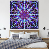 Canvas, Paarse Zwarte Kaleidoscoop Mandala Art Canvas Afdruk (Insitu (Slaapkamer))