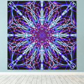 Canvas, Paarse Zwarte Kaleidoscoop Mandala Art Canvas Afdruk (Insitu (Houten vloer))