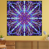 Canvas, Paarse Zwarte Kaleidoscoop Mandala Art Canvas Afdruk (Insitu (Woonkamer))