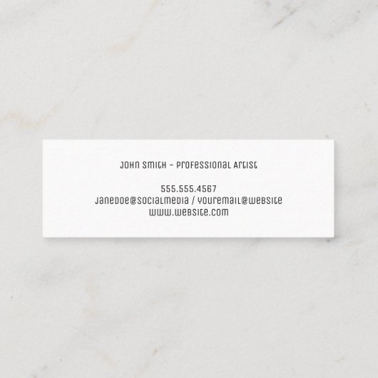 Canvas Paint Stroke| Artiest | Kleurenblok Mini Visitekaartje (Achterkant)