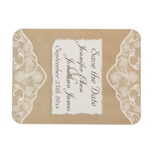 Canvas, Papier & Kant Kijk Save the Date Magneet (Horizontaal)