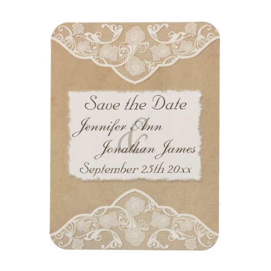 Canvas, Papier & Kant Kijk Save the Date Magneet (Verticaal)