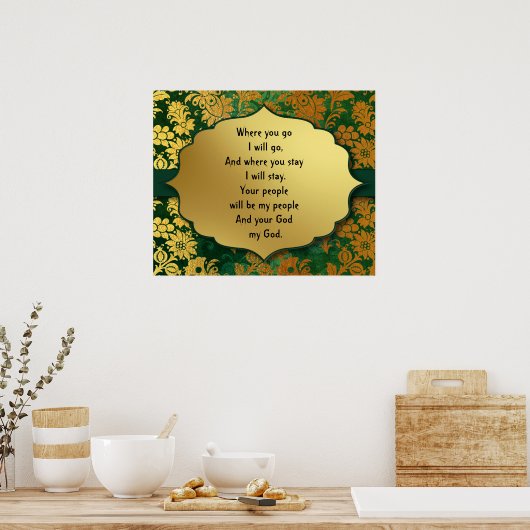 Canvas Papiergloss - Ik ga naar de scripts Poster (Keuken)