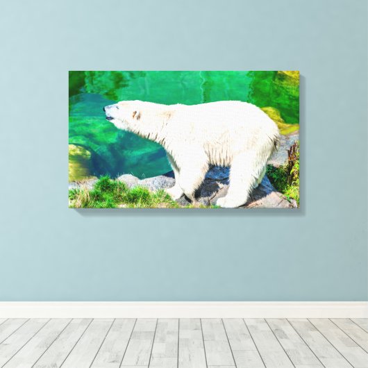 Canvas polair beer afdruk (Insitu (Houten vloer))