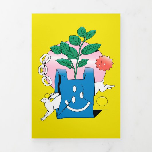 Canvas Poster Print Rabbit | Kunstwerkdecoraat Drieluik Aankondiging (Cover)